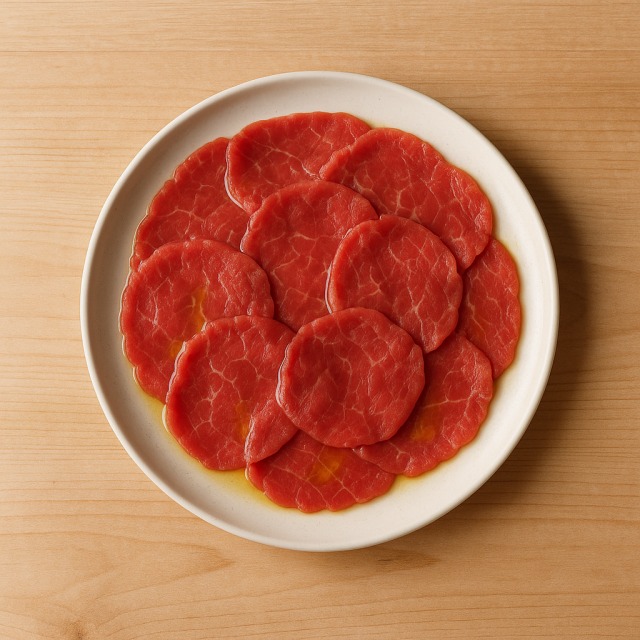 Beef carpaccio with oil