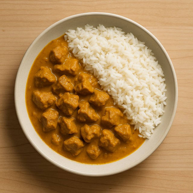 Lamb curry with rice