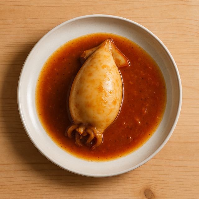 Stuffed squid with sauce