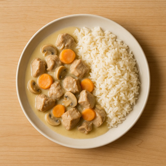 Veal blanquette with rice
